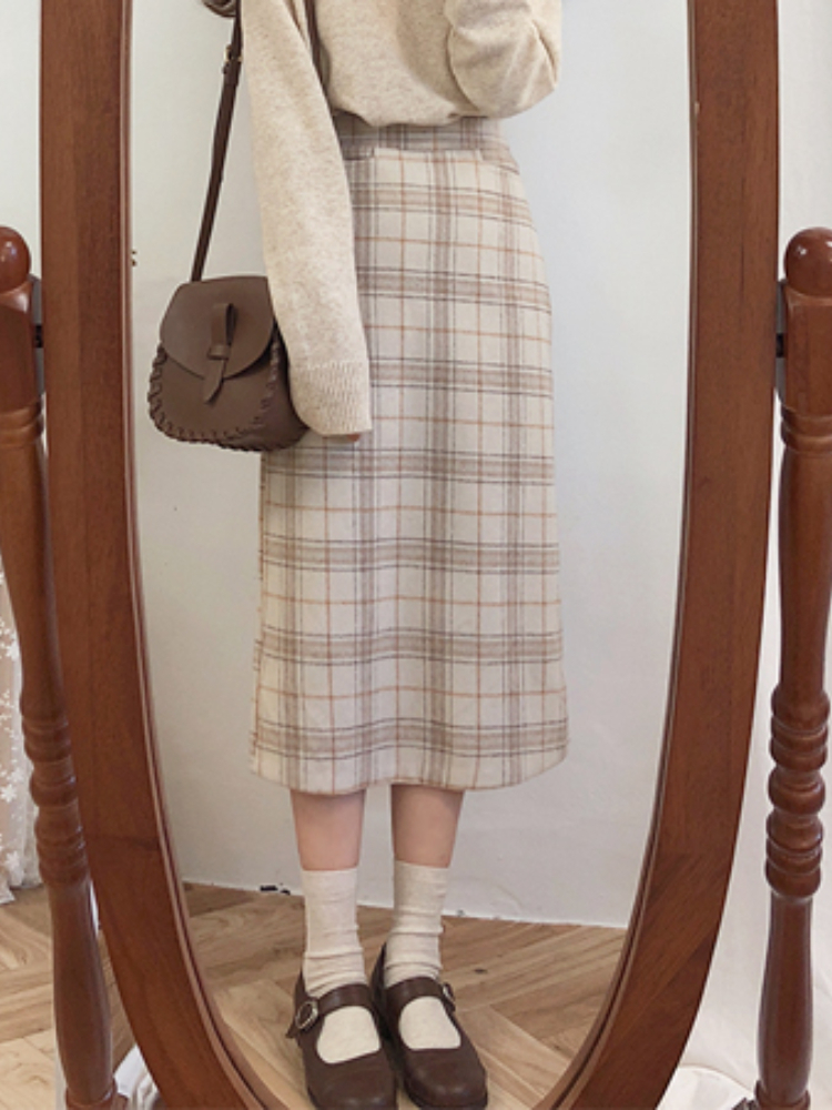Skirts Woolen Women Maxi Pencil Fall Vintage Plaid Girls MId Long Female Warm Thick Winter 221010, Apricot
Skirts Woolen Women Maxi Pencil Fall Vintage Plaid Girls MId Long Female Warm Thick Winter 221010, Apricot