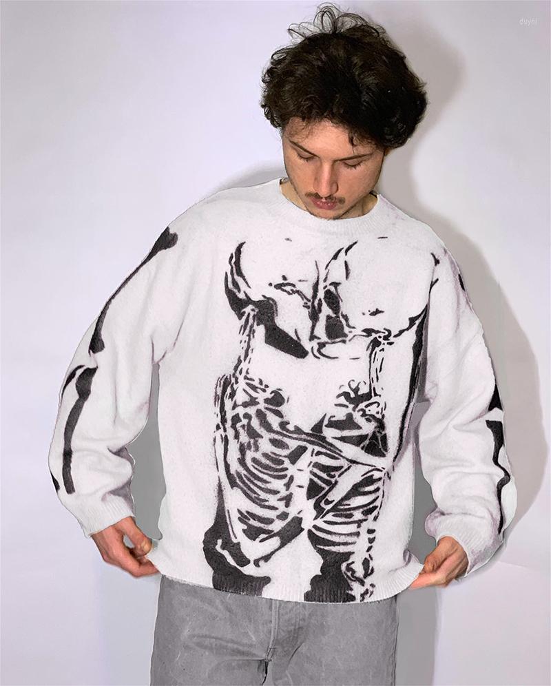 Men's Sweaters Men's Pullover Sweater Autumn And Winter Skeleton Fashion Casual Loose Thick O-neck Gothic Knit Harajuku Street, White
Men's Sweaters Men's Pullover Sweater Autumn And Winter Skeleton Fashion Casual Loose Thick O-neck Gothic Knit Harajuku Street, White