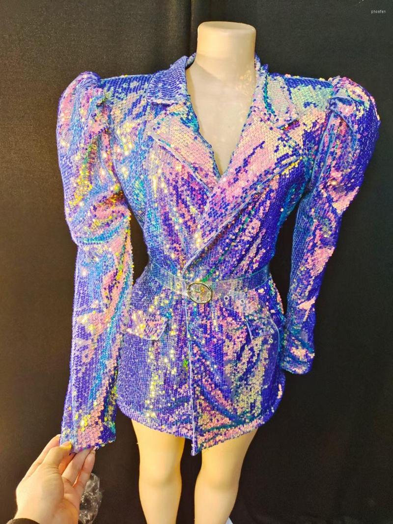 Women' Suits Blue Purple Shining Sequins Blazers Dress Singer Host Stage Performance Coat Evening Party Birthday Prom Glitter Costume Women
Women' Suits Blue Purple Shining Sequins Blazers Dress Singer Host Stage Performance Coat Evening Party Birthday Prom Glitter Costume Women