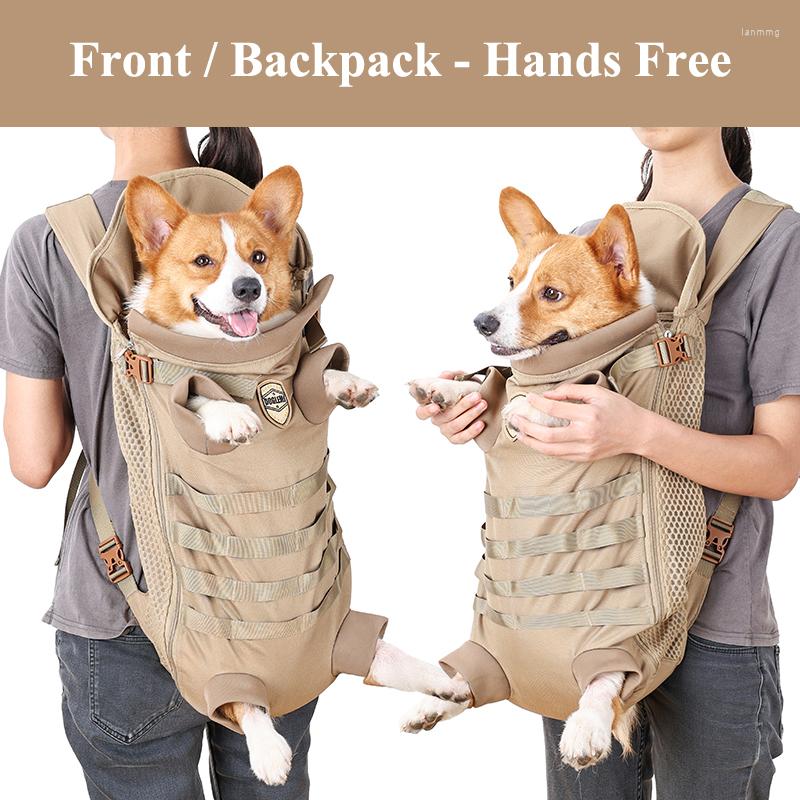 2025 new Dog Car Seat Covers Backpack For Small Medium Dogs Hands Free Tactical Outdoor Pet Frontpack Soft Breathable Safety Travel Carrier