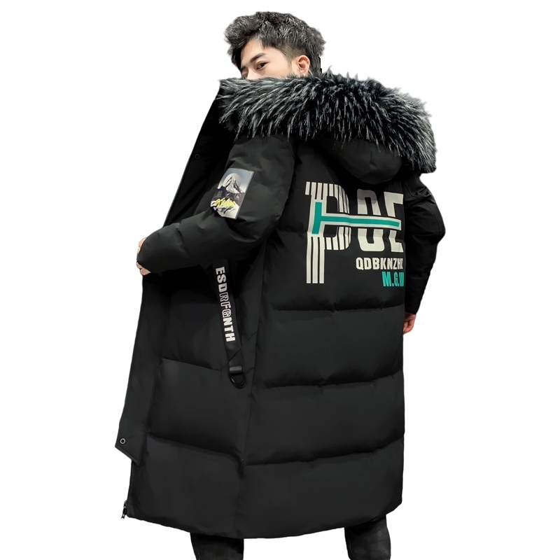 Mens Down Parkas Jacket Autumn Winter Coat Fashion Trend Thickening KneeLength Hat Detachable 221010