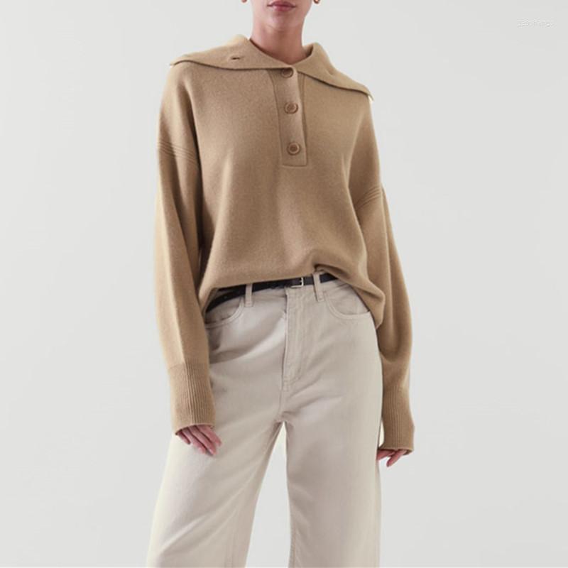 Women's Sweaters Solid Color Women's Cashmere Sweater Front Buttons Turtleneck Casual Loose Long Sleeve Ladies Simple Knit Pull 2022
Women's Sweaters Solid Color Women's Cashmere Sweater Front Buttons Turtleneck Casual Loose Long Sleeve Ladies Simple Knit Pull 2022