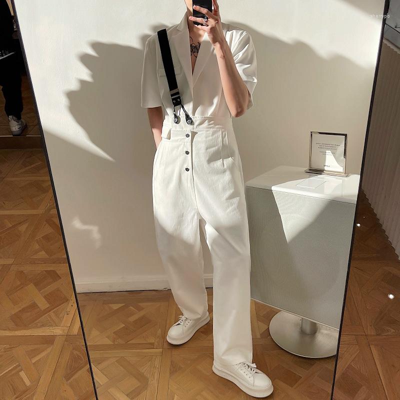 Men's Pants Korean Style Men's Casual Single Shoulder Overalls Straight Long Trousers Black White
Men's Pants Korean Style Men's Casual Single Shoulder Overalls Straight Long Trousers Black White