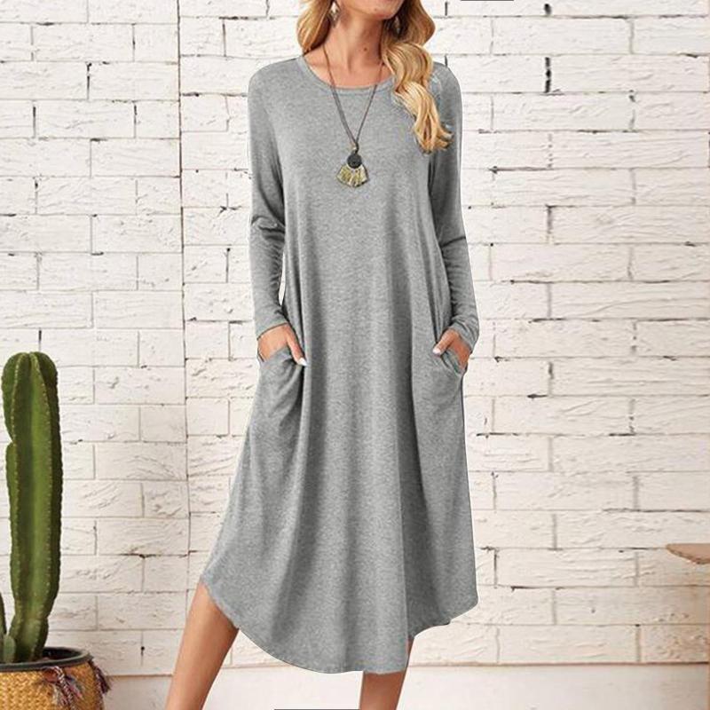 Casual Dresses Autumn And Winter Women Party Solid Color Knitted Side Seam Straight Pocket Curved Hem Loose Dress, Black
Casual Dresses Autumn And Winter Women Party Solid Color Knitted Side Seam Straight Pocket Curved Hem Loose Dress, Black