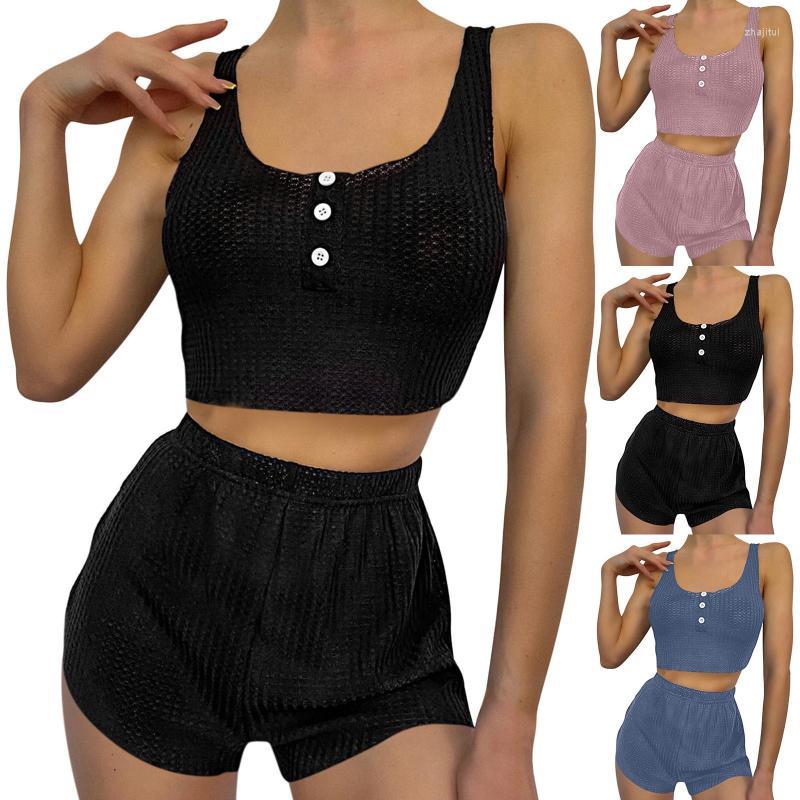 Women' Sleepwear Women' Sets Pajamas Cami Women Two Button Lingerie Set Home Wear Sexy Solid Pieces Sleeveless Female Winter, Black
Women' Sleepwear Women' Sets Pajamas Cami Women Two Button Lingerie Set Home Wear Sexy Solid Pieces Sleeveless Female Winter, Black