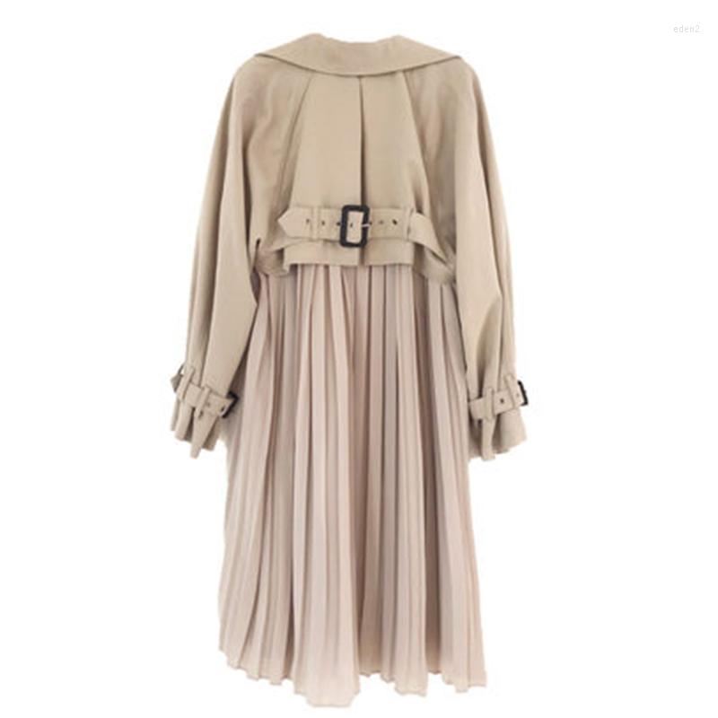 Women' Trench Coats Fashion Women' Coat Spring Autumn Khaki Navy Blue Ladies Windbreaker Mid-length Pleated Casual Outwear With Belt
Women' Trench Coats Fashion Women' Coat Spring Autumn Khaki Navy Blue Ladies Windbreaker Mid-length Pleated Casual Outwear With Belt