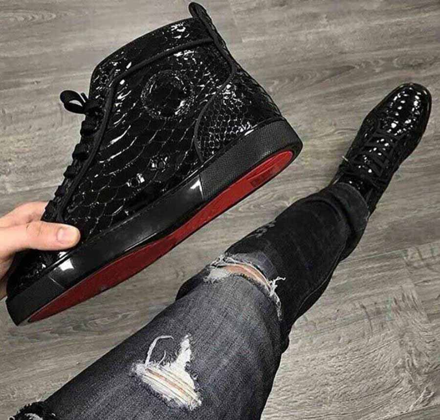 Fashion Men's Luxury Reds Sole sneaker casual Shoes Fish Scale Black Genuine Leather Fashion High Top Lace Up Toe Irregular Spikes Sneakers, 10
Fashion Men's Luxury Reds Sole sneaker casual Shoes Fish Scale Black Genuine Leather Fashion High Top Lace Up Toe Irregular Spikes Sneakers, 10