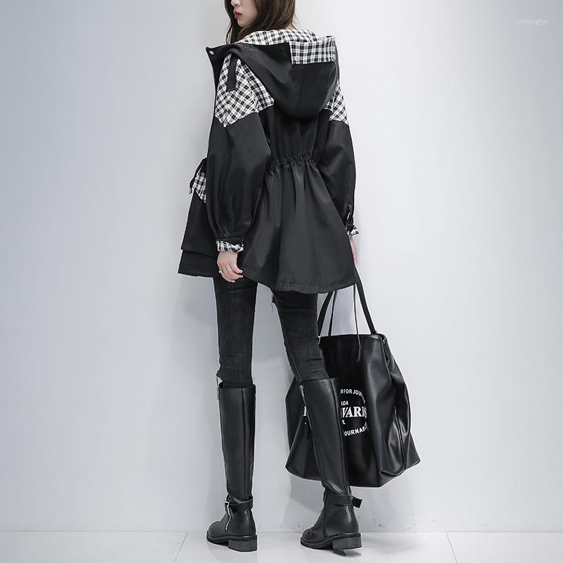 Women' Trench Coats Stitching Windbreaker Women' Mid-Length 2022 Style Slimming Temperament Ageing Hooded Plaid Jacket, Black
Women' Trench Coats Stitching Windbreaker Women' Mid-Length 2022 Style Slimming Temperament Ageing Hooded Plaid Jacket, Black