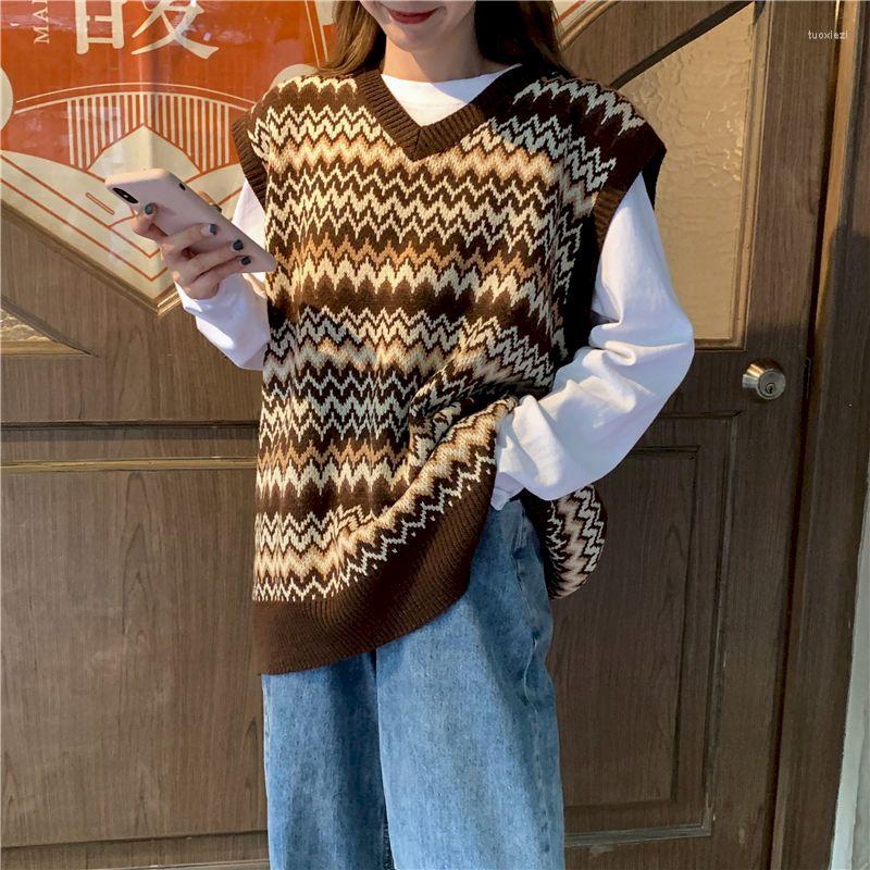 Women' Vests Vest Knitted Retro V-neck Jacket For Hip Hop Korean Style Oversized Clothes Sleeveless Tops Young Japanese Jackets, Blue
Women' Vests Vest Knitted Retro V-neck Jacket For Hip Hop Korean Style Oversized Clothes Sleeveless Tops Young Japanese Jackets, Blue
