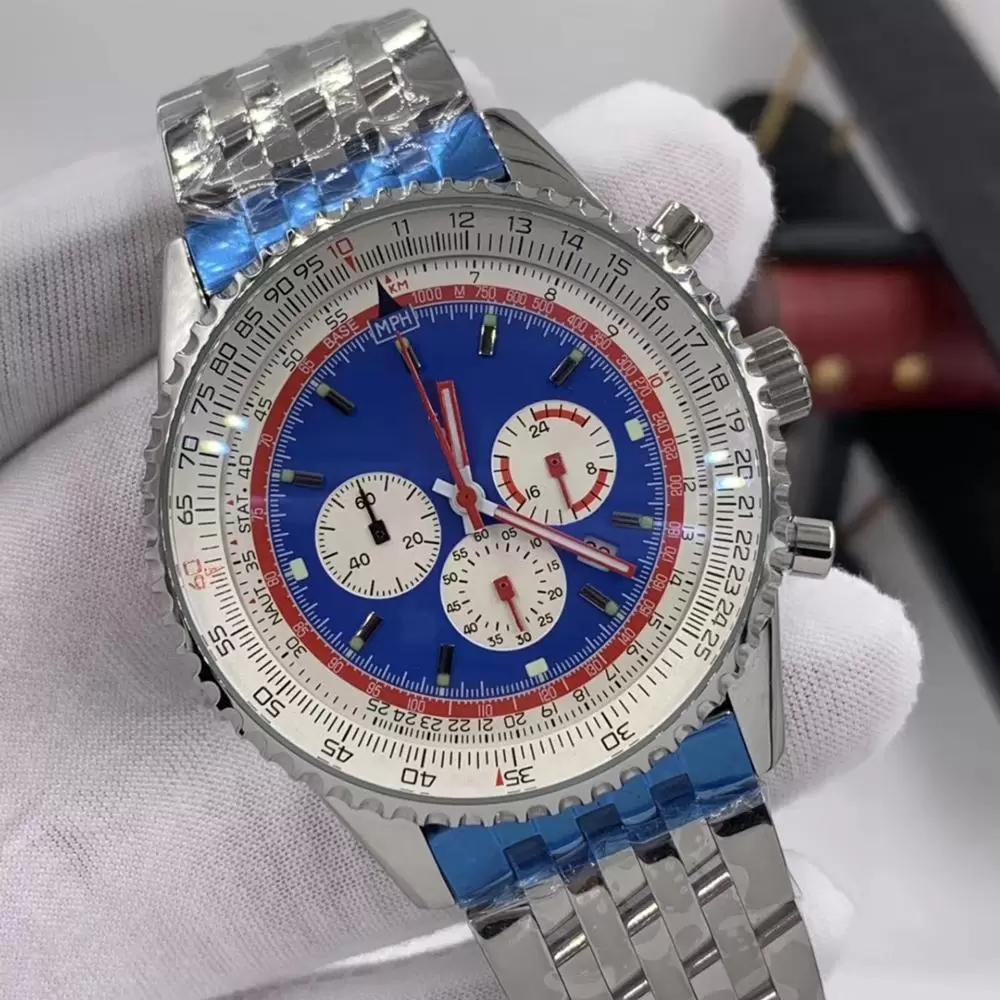 U1 46MM Black Dial Quartz Chronograph Watch Breit and Ling Mens Watches Luminous Index Wristwatches With Slide Rule Markings Around The Outer Rim
U1 46MM Black Dial Quartz Chronograph Watch Breit and Ling Mens Watches Luminous Index Wristwatches With Slide Rule Markings Around The Outer Rim