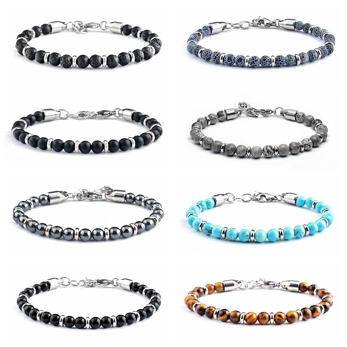Natural Gemstone 6mm Beads and Stainless Steel Bracelets for Men Women Weathered Agate Map Stone Beaded Bracelet Adjustable Buckle 6.5-7.8inch
Natural Gemstone 6mm Beads and Stainless Steel Bracelets for Men Women Weathered Agate Map Stone Beaded Bracelet Adjustable Buckle 6.5-7.8inch