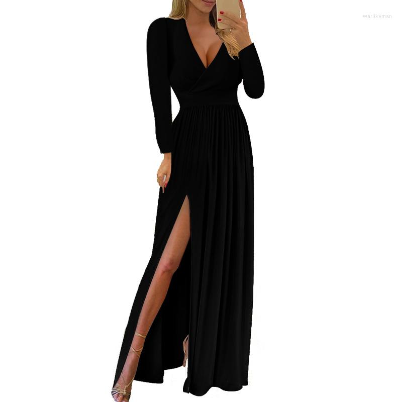 Casual Dresses Christmas Party Dress Year 2022 Elegant For Women Sexy Solid Ladies Deep V-Neck Evening Long, Black 
Casual Dresses Christmas Party Dress Year 2022 Elegant For Women Sexy Solid Ladies Deep V-Neck Evening Long, Black