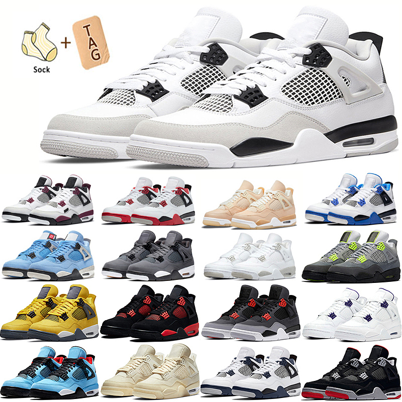 New Top Jumpman 4 4s Basketball Shoes black cat University Blue white Oreo Sail Red Thunder metallic purple green Grey Shimmer Royalty, 45
New Top Jumpman 4 4s Basketball Shoes black cat University Blue white Oreo Sail Red Thunder metallic purple green Grey Shimmer Royalty, 45