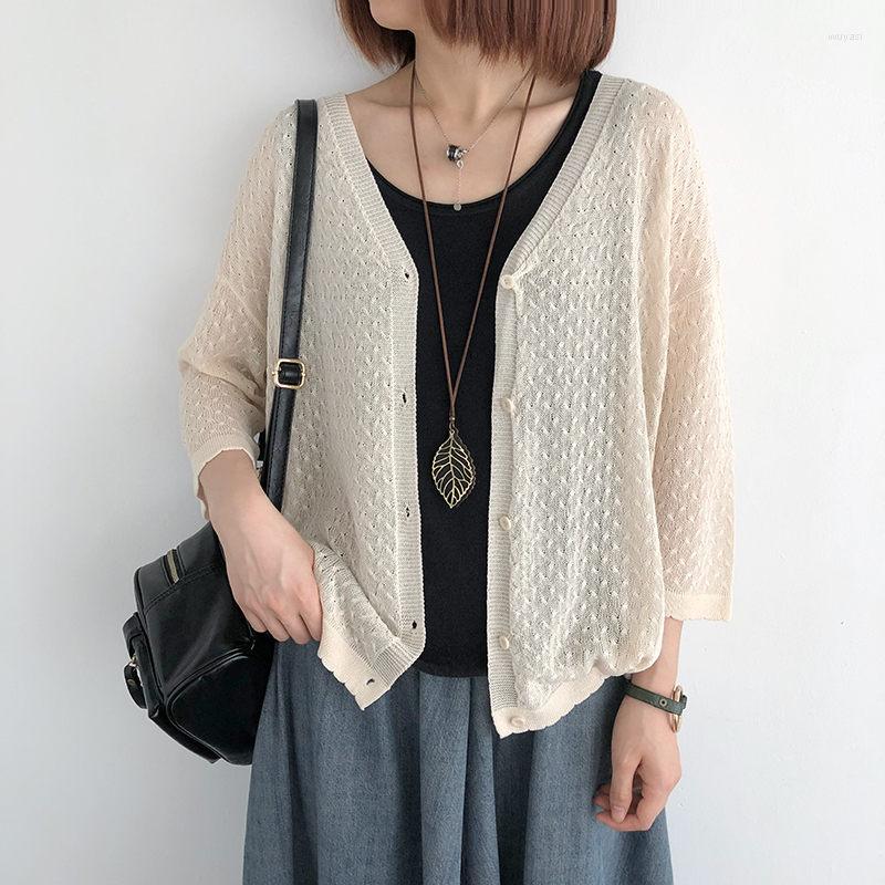Women's Knits Linen Knitted Cardigan Women's Summer Loose V-Neck Solid Color Thin Sun Protection Clothing Air-Conditioning Shirt Jacket, Blue
Women's Knits Linen Knitted Cardigan Women's Summer Loose V-Neck Solid Color Thin Sun Protection Clothing Air-Conditioning Shirt Jacket, Blue