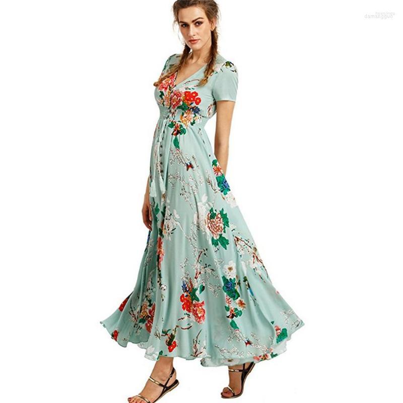 Party Dresses Bohemian Retro Ethnic Pattern Print Split Swing Dress Ladies Beach Resort Style V-Neck Loose Long Vestidos
Party Dresses Bohemian Retro Ethnic Pattern Print Split Swing Dress Ladies Beach Resort Style V-Neck Loose Long Vestidos