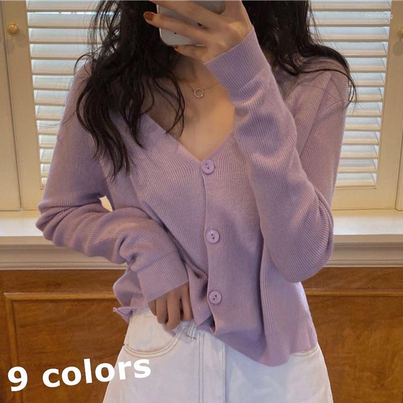 Women' Knits Long Sleeve Sunscreen Cardigan Knitted V Neck Sweater Women Korean Style Solid Color Jacket Tops Spring And Fall 2022, G1 
Women' Knits Long Sleeve Sunscreen Cardigan Knitted V Neck Sweater Women Korean Style Solid Color Jacket Tops Spring And Fall 2022, G1