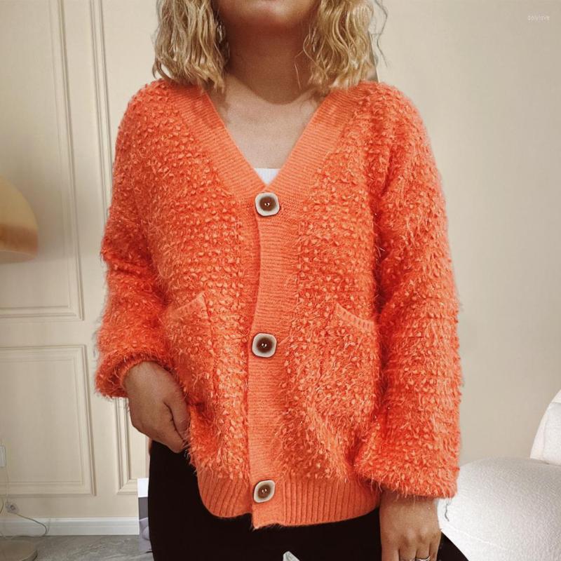 Women' Knits V Neck Long Sleeves Two Pockets Imitated Mink Plush Knitted Coat Autumn Winter Solid Color Buttons Placket Outerwear, Black
Women' Knits V Neck Long Sleeves Two Pockets Imitated Mink Plush Knitted Coat Autumn Winter Solid Color Buttons Placket Outerwear, Black