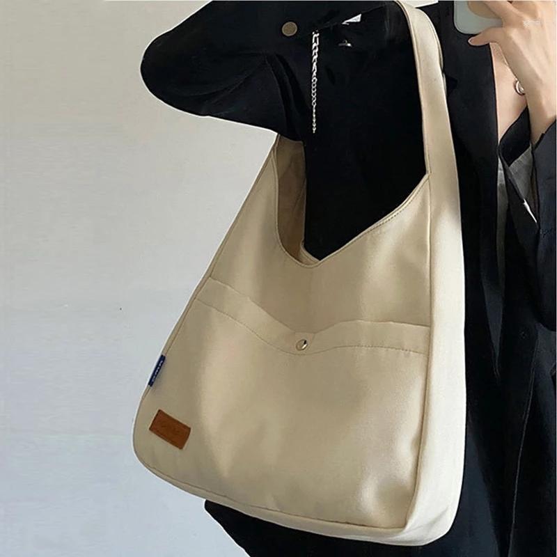 Evening Bags Simple Solid Color Canvas Tote Bag 2022 Women Shoulder With Front Pocket Girl Fashion Casual Large Capacity Designer Handbag, Black
Evening Bags Simple Solid Color Canvas Tote Bag 2022 Women Shoulder With Front Pocket Girl Fashion Casual Large Capacity Designer Handbag, Black