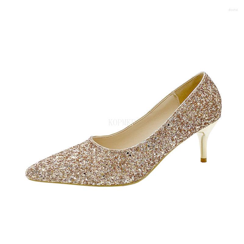 Dress Shoes Sexy Gold Glitter Women Pumps High Heels Pointed Toe For Wedding 43 
Dress Shoes Sexy Gold Glitter Women Pumps High Heels Pointed Toe For Wedding 43