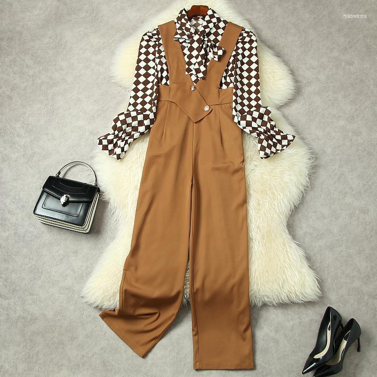 Women' Two Piece Pants Women' European And American Women' Wear Spring 2022 Long Sleeve Plaid Print Bow Collar Shirt Overalls, Black
Women' Two Piece Pants Women' European And American Women' Wear Spring 2022 Long Sleeve Plaid Print Bow Collar Shirt Overalls, Black