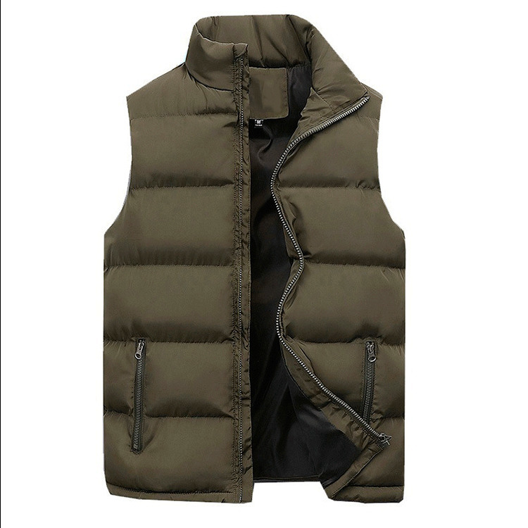Mens Vests Fashion Vest Sleeveless Stand Collar Zipper Winter Outdoor Parkas Jackets Classical Outerwear Solid Color Down Coat 221010