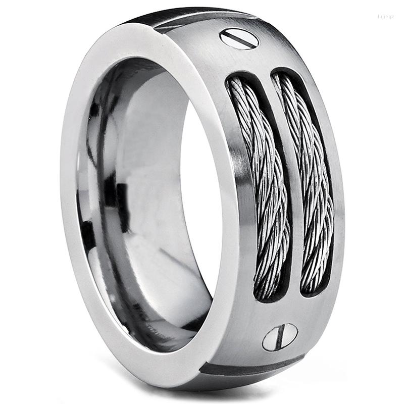 Wedding Rings 2022 Stainless Steel Ring Men's Unique Cables And Screw Design For Gentlemen Size 6#-15#
Wedding Rings 2022 Stainless Steel Ring Men's Unique Cables And Screw Design For Gentlemen Size 6#-15#
