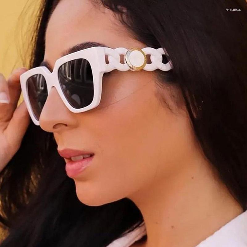 Sunglasses Luxury White Square Women 2022 Brand Trendy Fashion Big Frame Ladies Shades Thick Chain Temples Hip Hop Sun Glasses
Sunglasses Luxury White Square Women 2022 Brand Trendy Fashion Big Frame Ladies Shades Thick Chain Temples Hip Hop Sun Glasses