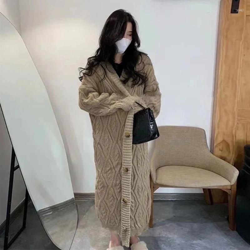 Women's Knits Sweater V-Neck Single Breasted Women Knitwear Overcoat Winter Oversized Loose Korean Thick Warm Long Cardigan
Women's Knits Sweater V-Neck Single Breasted Women Knitwear Overcoat Winter Oversized Loose Korean Thick Warm Long Cardigan