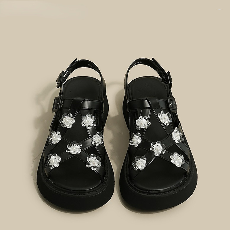 Dress Shoes Brand Ladies Braided Rhinestone Sandals 2022 Summer Fashion Thick Bottom Student All-match Women Roman, Black
Dress Shoes Brand Ladies Braided Rhinestone Sandals 2022 Summer Fashion Thick Bottom Student All-match Women Roman, Black