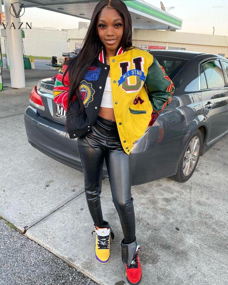 Women' Jackets VAZN 2022 Spring High-end Patchwork Baseball Cloth Young Office Lady Casual Full Sleeve Free Women Slim Nature Outwears, Multi
Women' Jackets VAZN 2022 Spring High-end Patchwork Baseball Cloth Young Office Lady Casual Full Sleeve Free Women Slim Nature Outwears, Multi