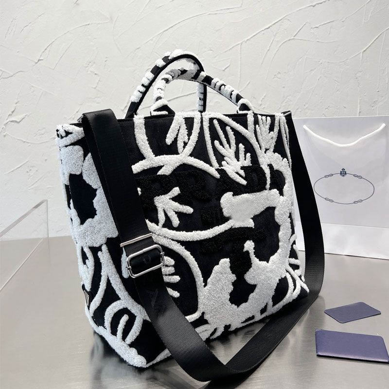 Tote Bag Terry Floral Embroidery Handbags Fur Shoulder Bags Embroidered Letter Contrast Color Detachable Adjustable Women Strap Inside Zip Pocket Nylon Lining, #1
Tote Bag Terry Floral Embroidery Handbags Fur Shoulder Bags Embroidered Letter Contrast Color Detachable Adjustable Women Strap Inside Zip Pocket Nylon Lining, #1
