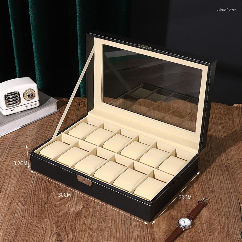 Watch Boxes 12 Grid PU Slot Box Integrated With Glasses Storage Bag Household Simple High-end Gift Packaging
Watch Boxes 12 Grid PU Slot Box Integrated With Glasses Storage Bag Household Simple High-end Gift Packaging