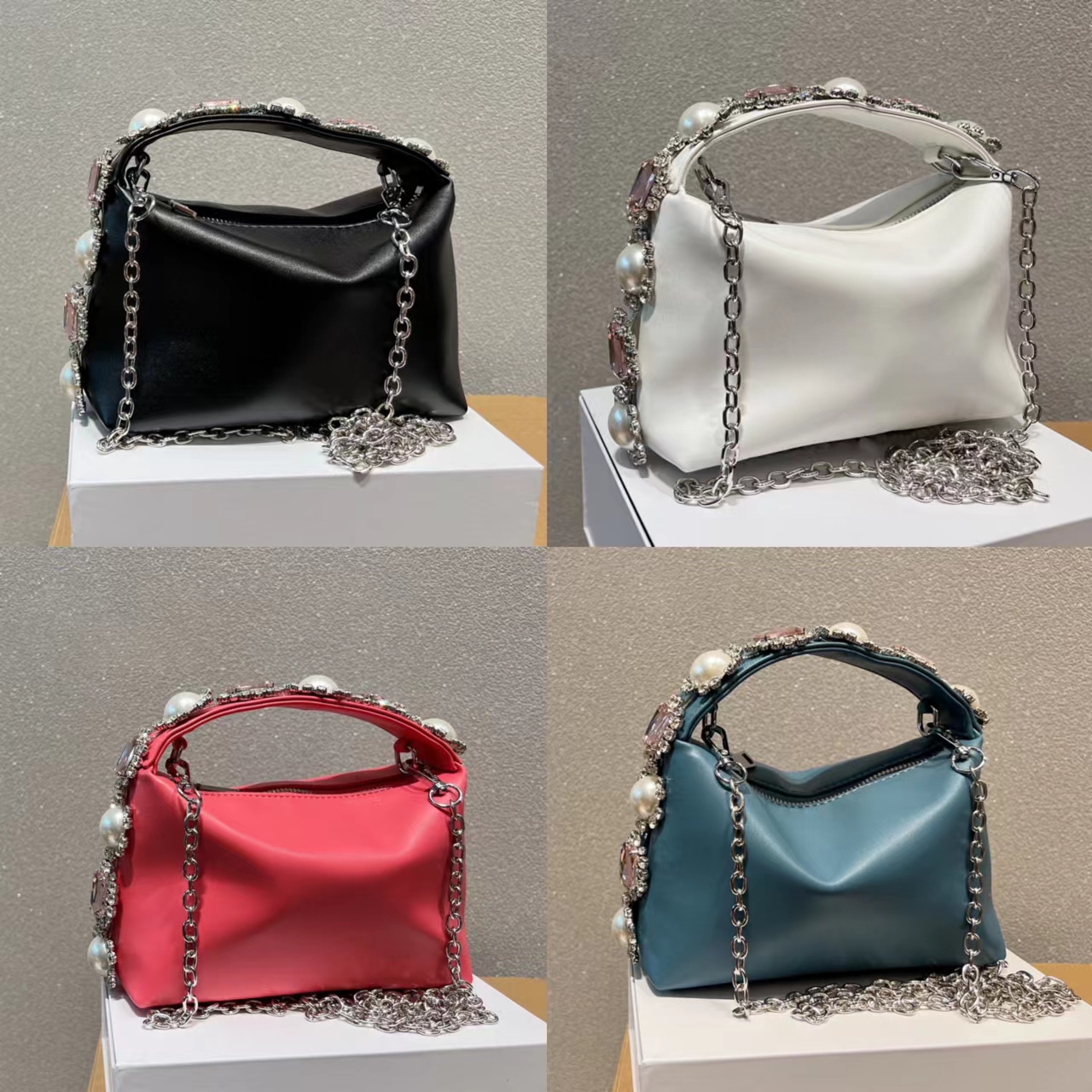 New designer bag Luxury Women Shoulder Bags Handbag Designer Crossbody Wallet Female Purses 2022 topquality Solid color Dinnerbag Rhinestone decoration 19 cm
New designer bag Luxury Women Shoulder Bags Handbag Designer Crossbody Wallet Female Purses 2022 topquality Solid color Dinnerbag Rhinestone decoration 19 cm