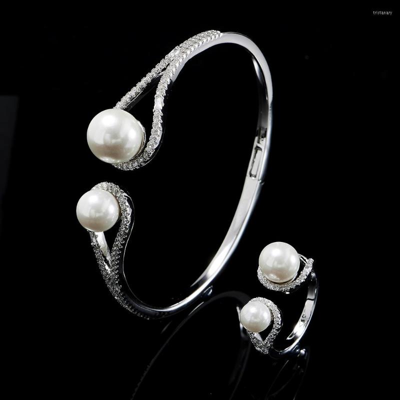 Necklace Earrings Set TIRIM Fashion Pearl Cubic Zirconia Bangle Ring For Women Jewelry Accessory Dubai Wedding Engagement Bracelet Rhodium, Picture shown
Necklace Earrings Set TIRIM Fashion Pearl Cubic Zirconia Bangle Ring For Women Jewelry Accessory Dubai Wedding Engagement Bracelet Rhodium, Picture shown