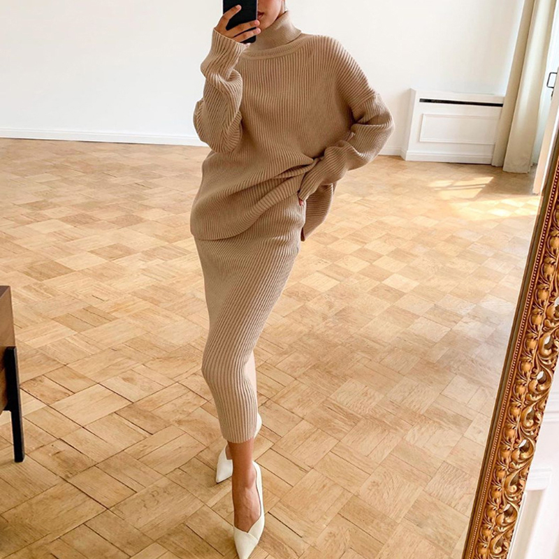 Two Piece Dress Autumn Winter Women's Knitted Sweater Suit Solid Casual Skirt Outfits Office Lady Elegant Loose Pullover Tops Set 221010, V neck apricot
Two Piece Dress Autumn Winter Women's Knitted Sweater Suit Solid Casual Skirt Outfits Office Lady Elegant Loose Pullover Tops Set 221010, V neck apricot