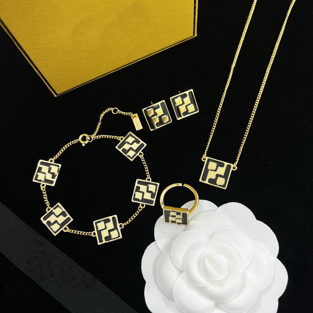 Enamel Necklace Bracelet Earring Sets Lady Women Brass Engraved F Initials Letter Settings 18K Gold Designer Jewelry Birthday Festive Thanksgiving Gifts FS --03, Golden
Enamel Necklace Bracelet Earring Sets Lady Women Brass Engraved F Initials Letter Settings 18K Gold Designer Jewelry Birthday Festive Thanksgiving Gifts FS --03, Golden