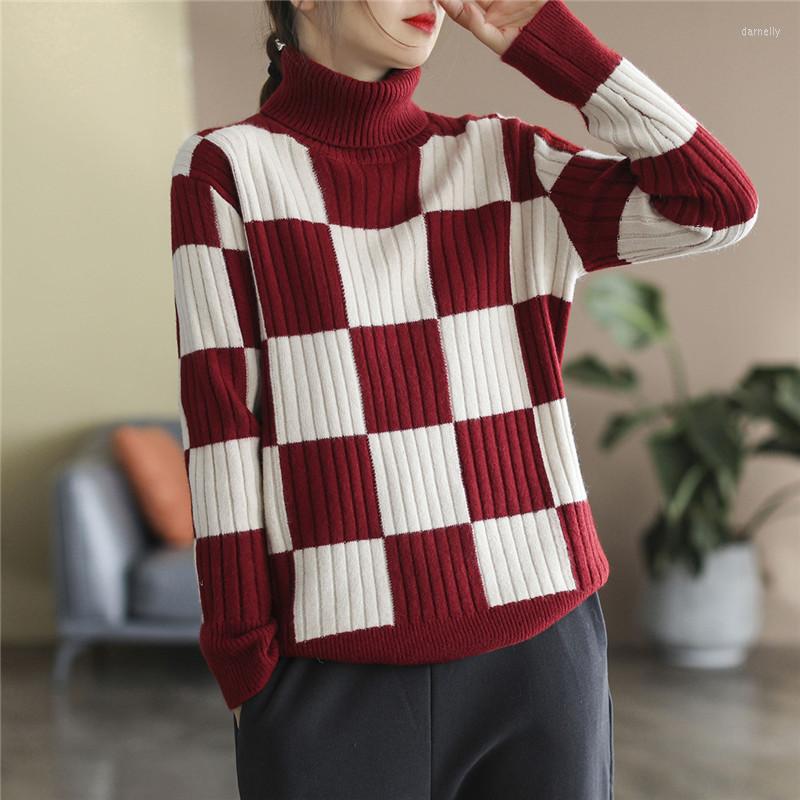 Women's Sweaters Women's Sweater Winter Warm Turtlenecks Casual Loose Checkerboard Lady Knitted Pullover Tops Leisure Basic Femme, Green
Women's Sweaters Women's Sweater Winter Warm Turtlenecks Casual Loose Checkerboard Lady Knitted Pullover Tops Leisure Basic Femme, Green