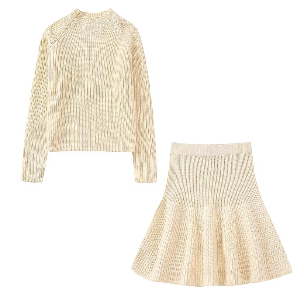 Two Piece Dres 's Chic Stand Collar Loose Knit Sweater Casual Solid Color Retro Fashion Elegant Female Pullover Set 221010, As shown
Two Piece Dres 's Chic Stand Collar Loose Knit Sweater Casual Solid Color Retro Fashion Elegant Female Pullover Set 221010, As shown