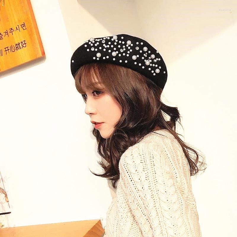 Hats Adult Casual Wool Beret Winter Child Girl Parent-child Crystal Pearl Rhinestone Hip Hop Cap Artist Pumpkin Hat Gorros, No pearl
Hats Adult Casual Wool Beret Winter Child Girl Parent-child Crystal Pearl Rhinestone Hip Hop Cap Artist Pumpkin Hat Gorros, No pearl