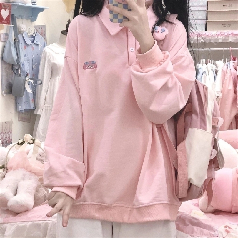 Womens Hoodies Sweatshirts HOUZHOU Japanese Fashion Pink Hoodie Women Kawaii Cute Embroidery Polo Collar Loose Soft Girl Preppy Pullover Winter 221010, Apricot
Womens Hoodies Sweatshirts HOUZHOU Japanese Fashion Pink Hoodie Women Kawaii Cute Embroidery Polo Collar Loose Soft Girl Preppy Pullover Winter 221010, Apricot