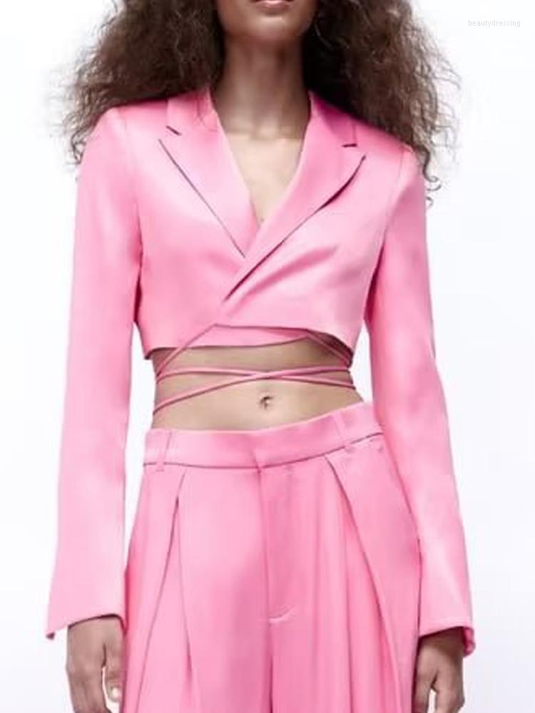 Women's Suits Kumsvag 2022 Summer Women Satin Blazers Coats Suit Casual Solid Bandage Female Elegant Street Short Blazer Outerwear Clothing
Women's Suits Kumsvag 2022 Summer Women Satin Blazers Coats Suit Casual Solid Bandage Female Elegant Street Short Blazer Outerwear Clothing