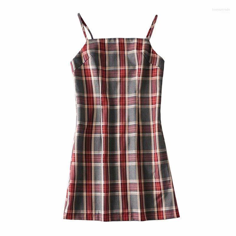 Casual Dresses 2022 Summer Clothes European And American Style Wine Red Plaid Strap Dress A-line Skirt DLQZ1897, Picture
Casual Dresses 2022 Summer Clothes European And American Style Wine Red Plaid Strap Dress A-line Skirt DLQZ1897, Picture