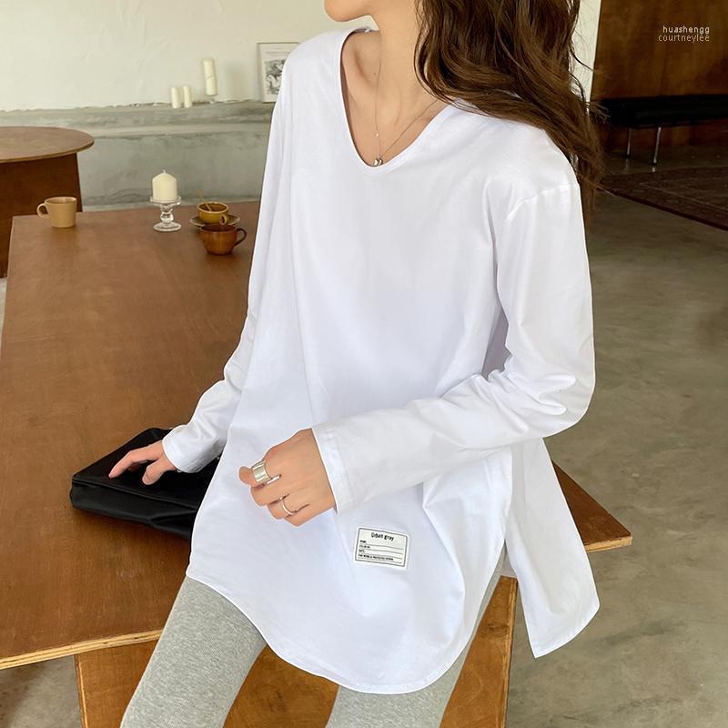 Women' Sweaters Women' 2022 Spring V-neck Long-Sleeved T-shirt White Base Shirt Loose Mid-Length Arching Top
Women' Sweaters Women' 2022 Spring V-neck Long-Sleeved T-shirt White Base Shirt Loose Mid-Length Arching Top