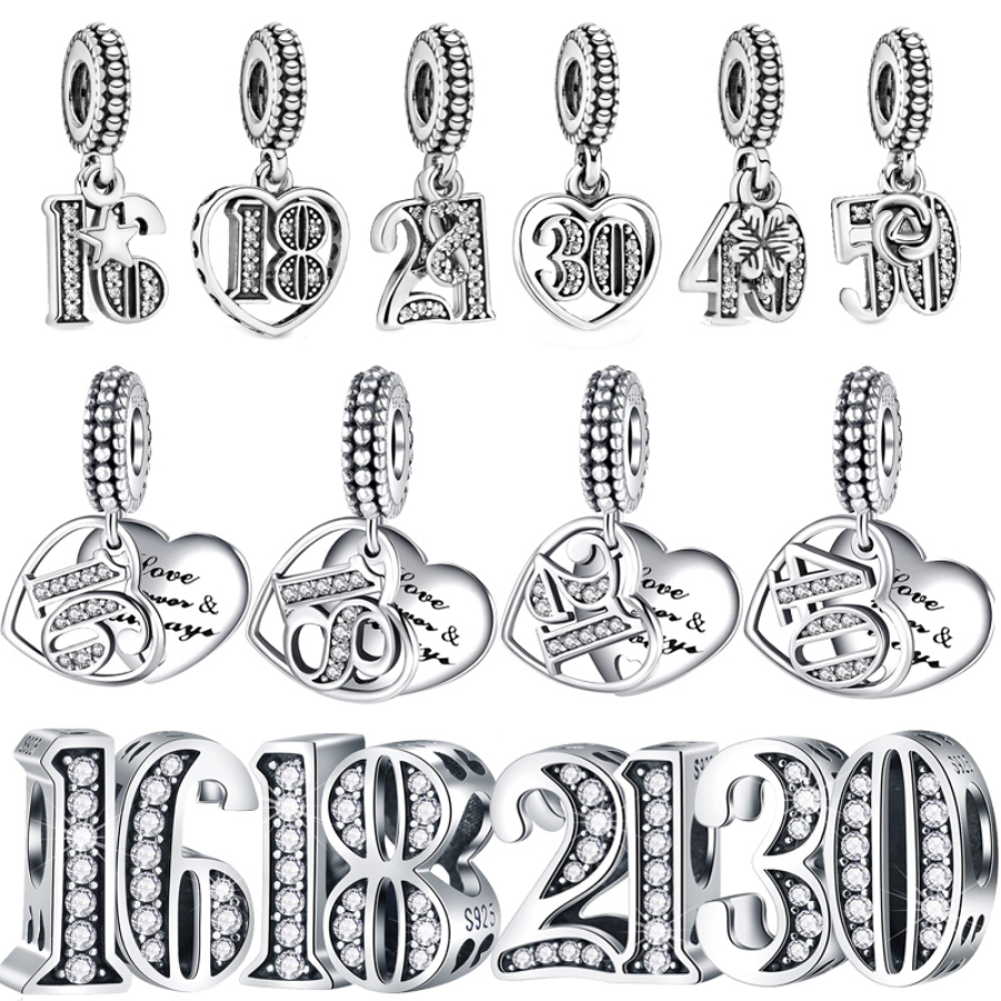 925 Sterling Silver Dangle Charm Women Beads High Quality Jewelry Gift Wholesale Letter Accessories Charm 16th 18th Bead Fit Pandora Bracelet DIY
925 Sterling Silver Dangle Charm Women Beads High Quality Jewelry Gift Wholesale Letter Accessories Charm 16th 18th Bead Fit Pandora Bracelet DIY