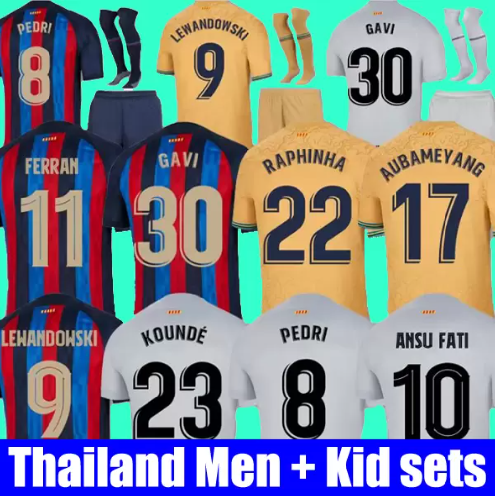 LEWANDOWSKI SOCCER JERSEY MEMPHIS PEDRI BARCELONAS RAPHINHA FERRAN ANSU FATI 2022 2023 F. DE JONG DEST kit shirt men kids sets uniforms -Factory Outlet, 22-23 away kids socks
LEWANDOWSKI SOCCER JERSEY MEMPHIS PEDRI BARCELONAS RAPHINHA FERRAN ANSU FATI 2022 2023 F. DE JONG DEST kit shirt men kids sets uniforms -Factory Outlet, 22-23 away kids socks