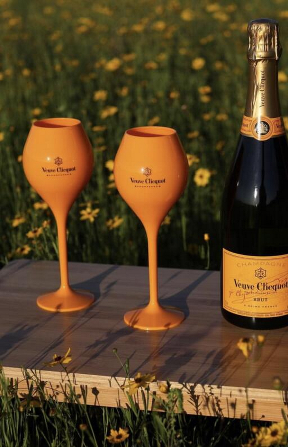 6pcs Veuve Wine Glasses Yellow Label Polycarbonate Clicquot Champagne Flutes Coupes Wisky Cups