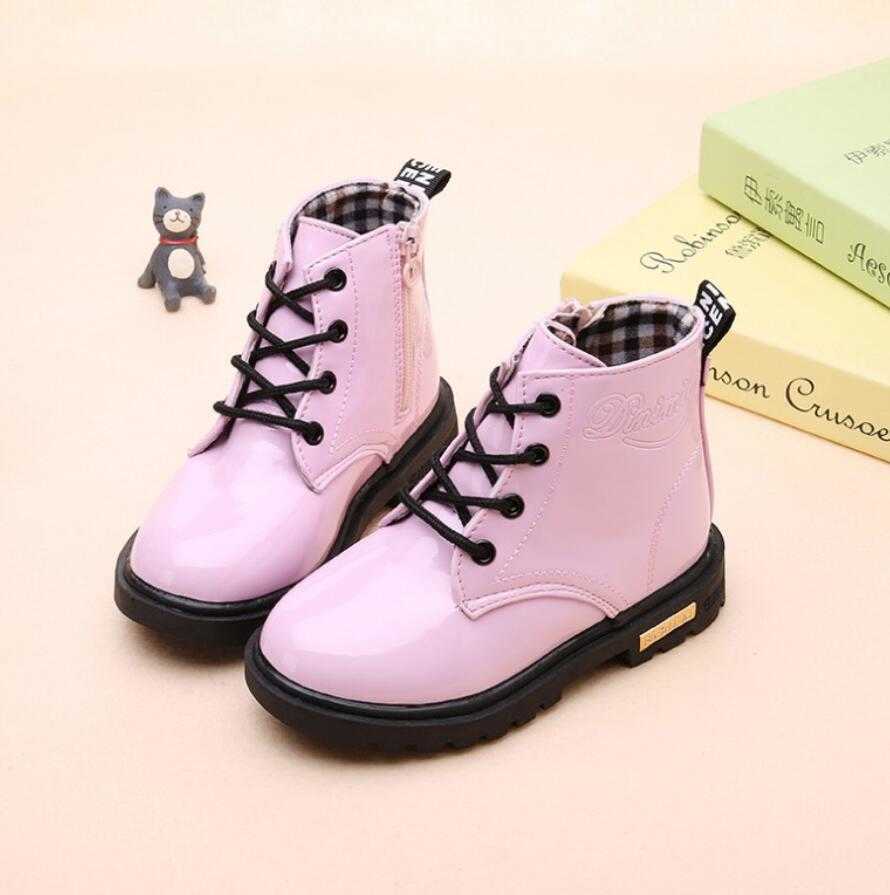 Boots 2022 New Winter Children Shoes PU Leather Waterproof Short Kids Snow Brand Girls Boys Rubber Fashion Sneakers Y2210