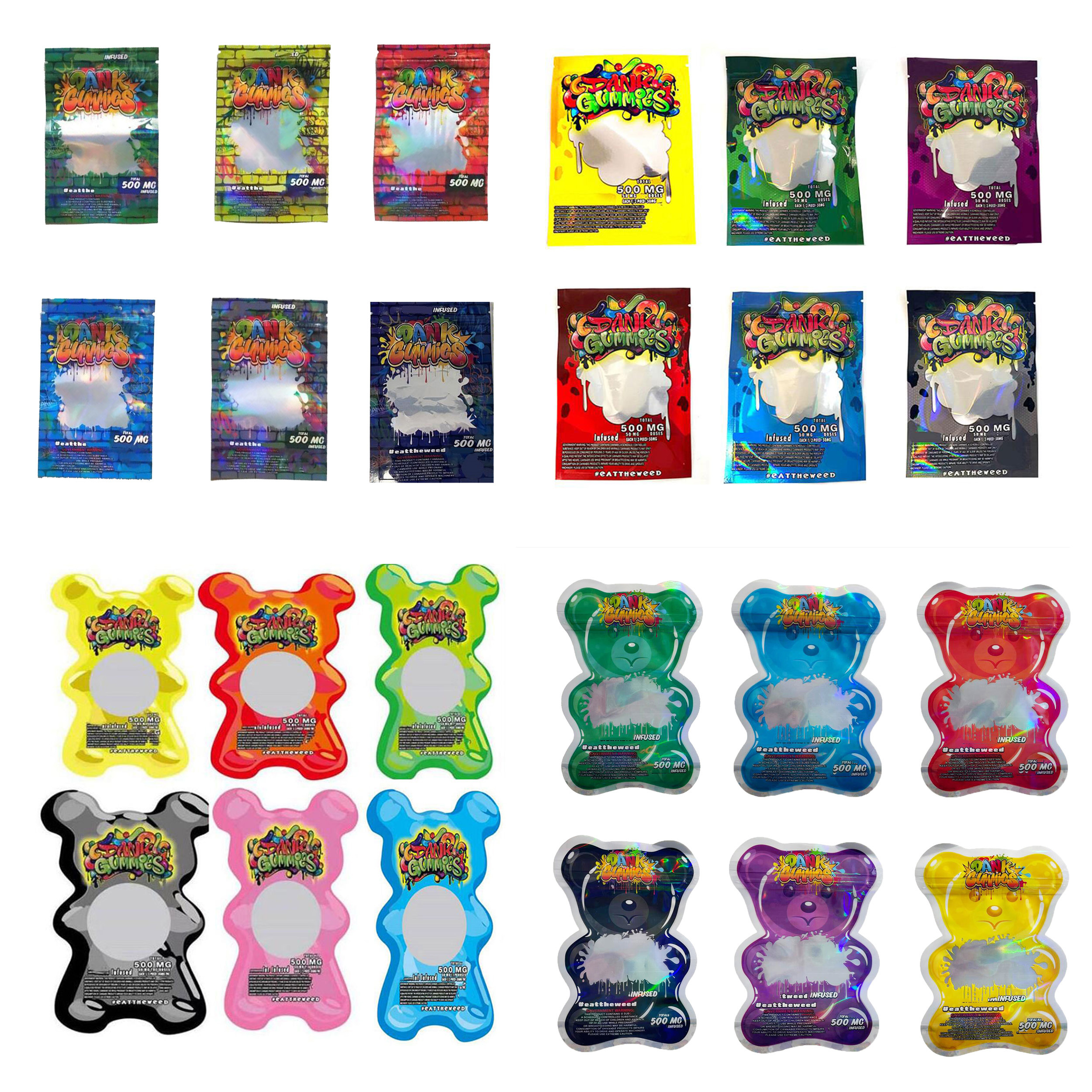 Dank Gummies edibles mylar packaging bags smell proof 420 infused zipper Holographic package 24 styles
Dank Gummies edibles mylar packaging bags smell proof 420 infused zipper Holographic package 24 styles