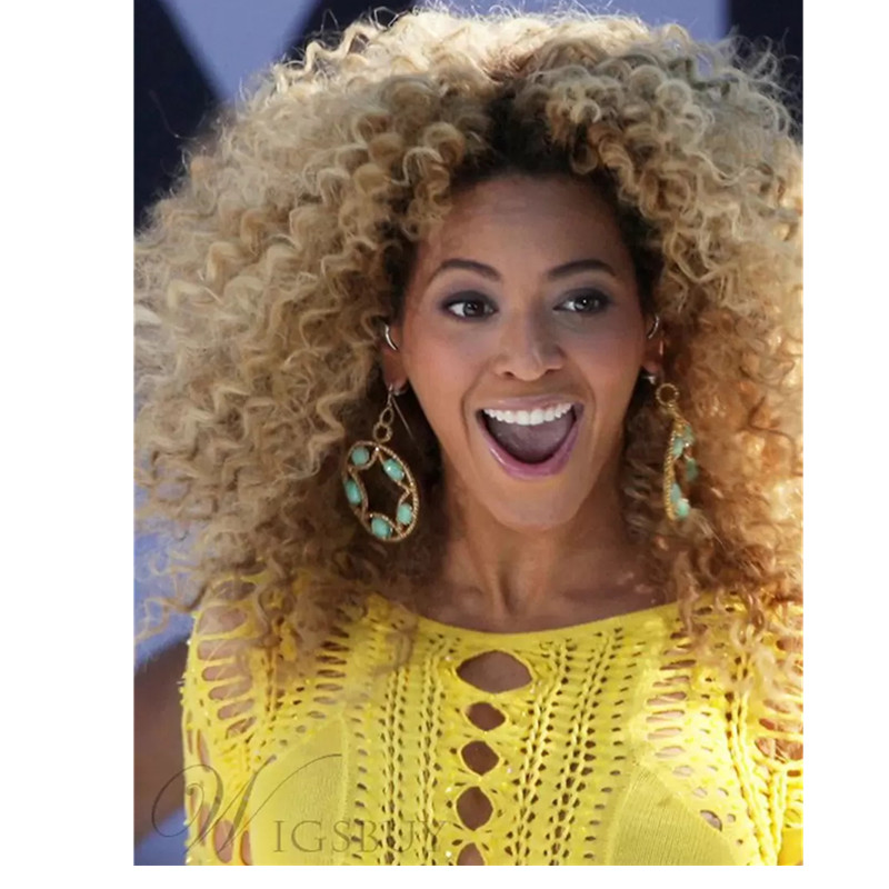 Ponytails Drawstring Afro Kinky Curly Ponytail 10 Inch honey Blonde Color raw virgin natural hair products for black women Ponytail Hairpiece