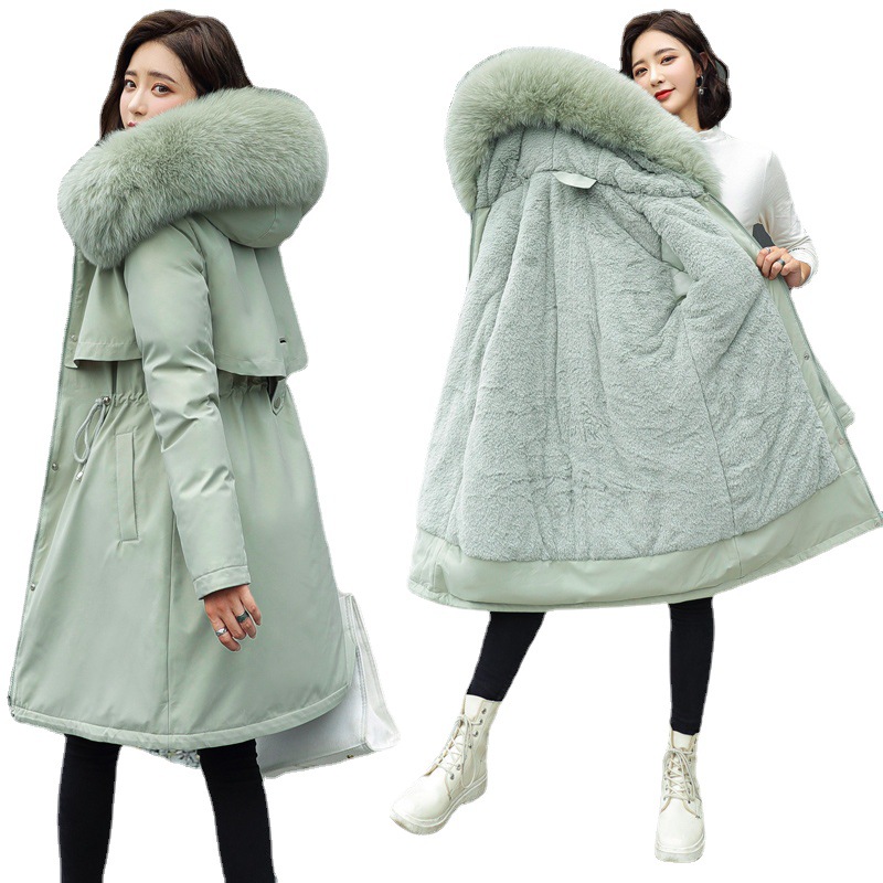 Cotton Liner Parker Parka Fashion Adjustable Waist Fur Collar Winter Jacket Women Solid Long Hooded Coats, Black
Cotton Liner Parker Parka Fashion Adjustable Waist Fur Collar Winter Jacket Women Solid Long Hooded Coats, Black